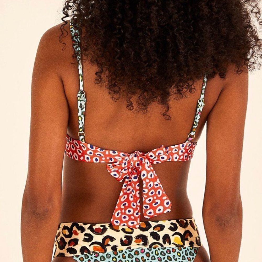 Farm Rio LEOPARD PATCH BRA Top in Multi Medium - Picture 2 of 9